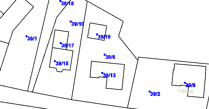 Parcela st. 39/6 v KÚ Kfely u Ostrova, Katastrální mapa