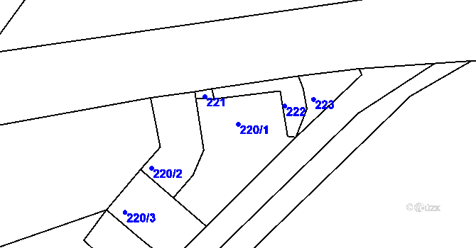 Parcela st. 220/1 v KÚ Kfely u Ostrova, Katastrální mapa