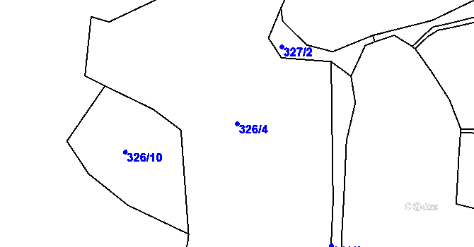 Parcela st. 326/4 v KÚ Kfely u Ostrova, Katastrální mapa