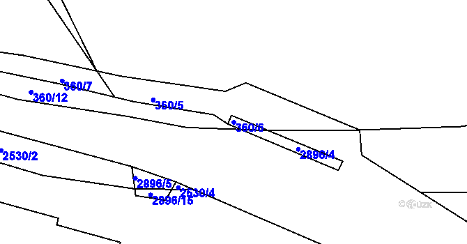 Parcela st. 360/6 v KÚ Kfely u Ostrova, Katastrální mapa
