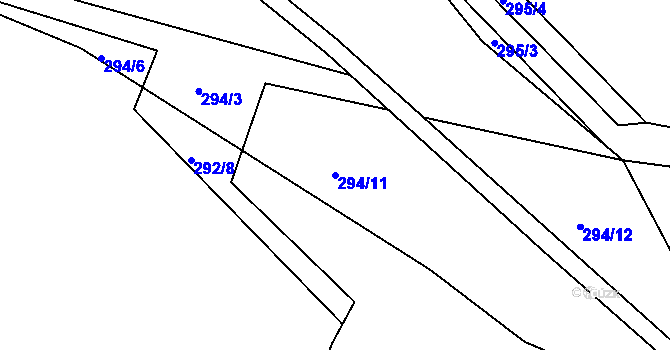 Parcela st. 294/11 v KÚ Kfely u Ostrova, Katastrální mapa