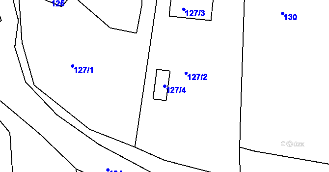 Parcela st. 127/4 v KÚ Kfely u Ostrova, Katastrální mapa
