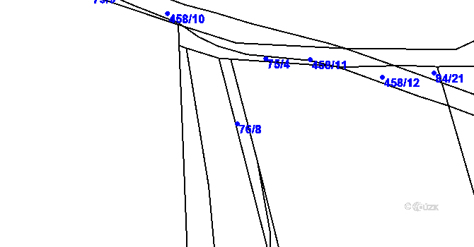 Parcela st. 76/8 v KÚ Klabava, Katastrální mapa