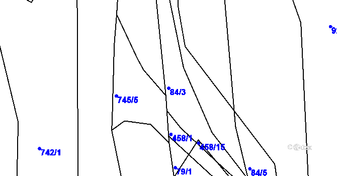 Parcela st. 84/3 v KÚ Klabava, Katastrální mapa