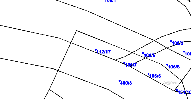 Parcela st. 112/17 v KÚ Klabava, Katastrální mapa