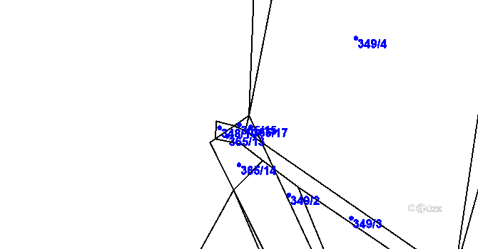 Parcela st. 365/15 v KÚ Klabava, Katastrální mapa