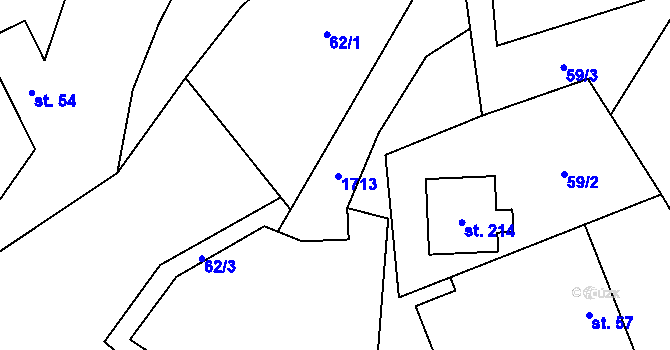 Parcela st. 56/3 v KÚ Kladeruby, Katastrální mapa