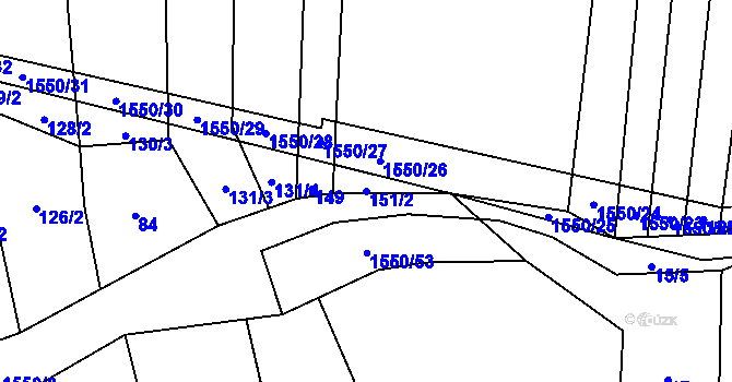 Parcela st. 151/2 v KÚ Kladeruby, Katastrální mapa