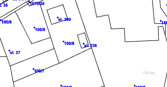 Parcela st. 236 v KÚ Kladeruby, Katastrální mapa