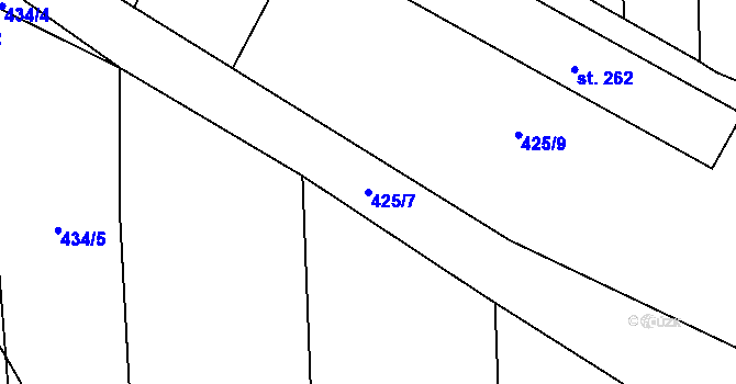 Parcela st. 425/7 v KÚ Kladeruby, Katastrální mapa