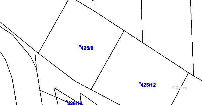 Parcela st. 425/8 v KÚ Kladeruby, Katastrální mapa