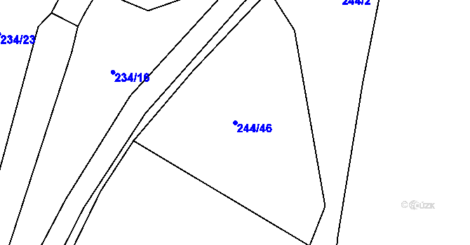 Parcela st. 244/46 v KÚ Kladeruby, Katastrální mapa