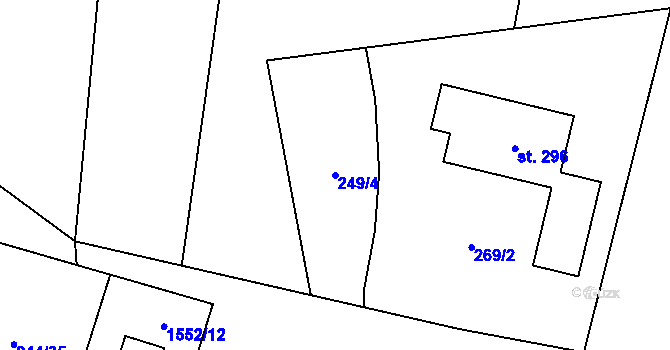 Parcela st. 249/4 v KÚ Kladeruby, Katastrální mapa