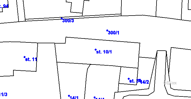 Parcela st. 10/1 v KÚ Kladina, Katastrální mapa
