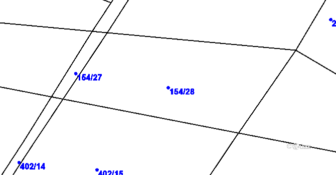 Parcela st. 154/28 v KÚ Kladina, Katastrální mapa