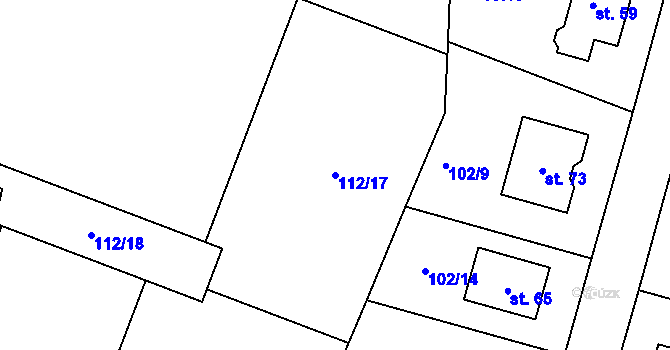 Parcela st. 112/17 v KÚ Kladina, Katastrální mapa