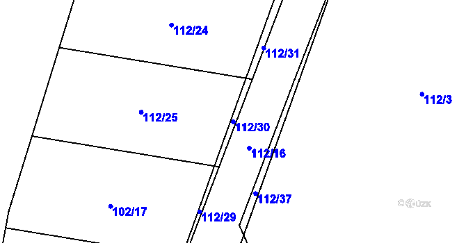 Parcela st. 112/30 v KÚ Kladina, Katastrální mapa