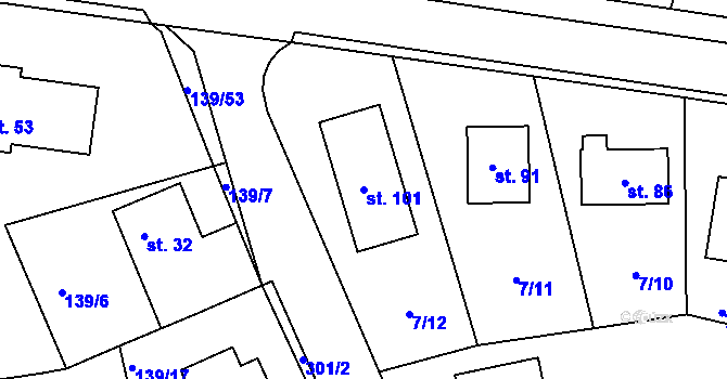 Parcela st. 101 v KÚ Kladina, Katastrální mapa
