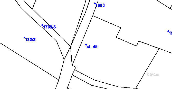 Parcela st. 45 v KÚ Kladky, Katastrální mapa
