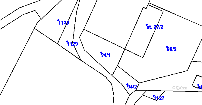 Parcela st. 94/1 v KÚ Kladky, Katastrální mapa