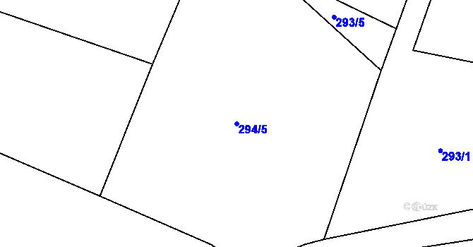 Parcela st. 294/5 v KÚ Kladky, Katastrální mapa