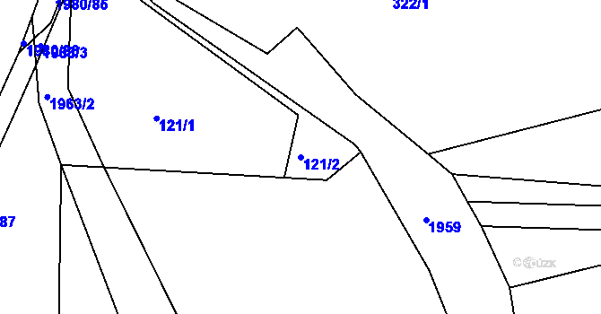 Parcela st. 121/2 v KÚ Kladná Žilín, Katastrální mapa