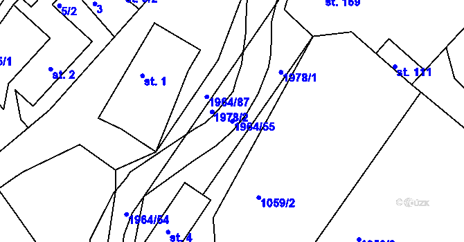 Parcela st. 1964/55 v KÚ Kladná Žilín, Katastrální mapa