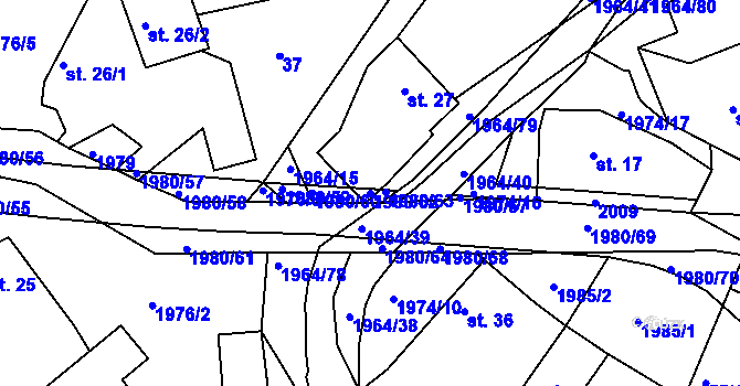 Parcela st. 1980/62 v KÚ Kladná Žilín, Katastrální mapa