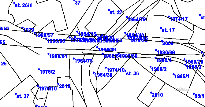 Parcela st. 1980/64 v KÚ Kladná Žilín, Katastrální mapa
