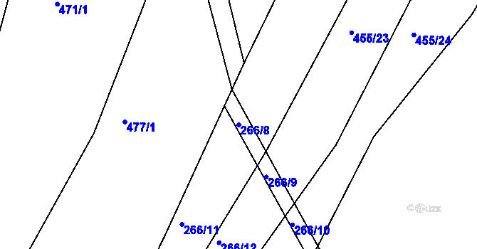 Parcela st. 266/8 v KÚ Kladná Žilín, Katastrální mapa