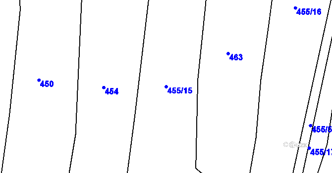 Parcela st. 455/15 v KÚ Kladná Žilín, Katastrální mapa