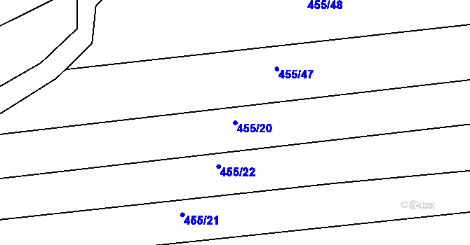 Parcela st. 455/20 v KÚ Kladná Žilín, Katastrální mapa