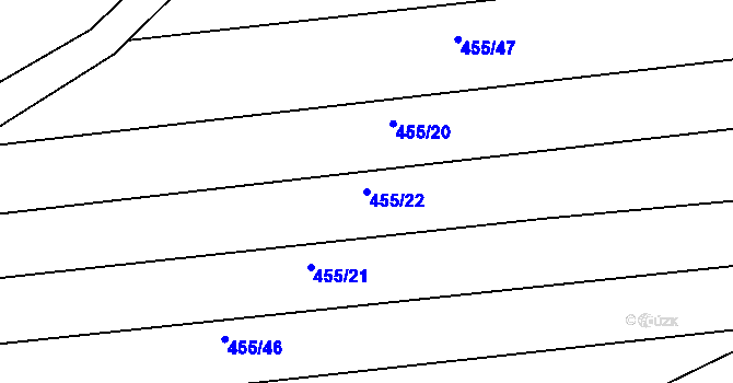Parcela st. 455/22 v KÚ Kladná Žilín, Katastrální mapa