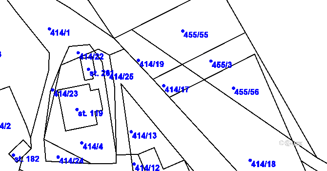 Parcela st. 414/17 v KÚ Kladná Žilín, Katastrální mapa