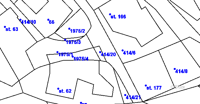 Parcela st. 414/20 v KÚ Kladná Žilín, Katastrální mapa