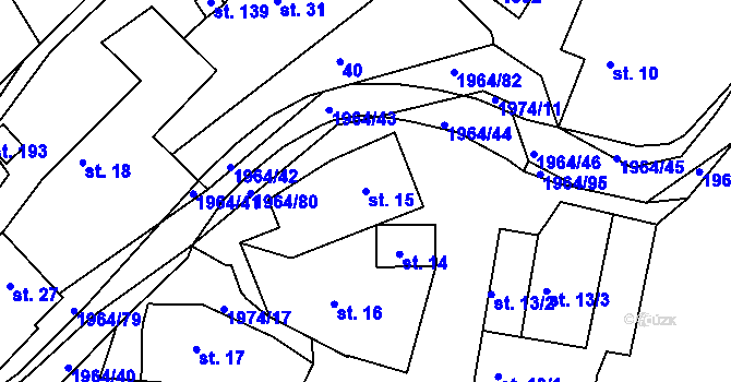 Parcela st. 15 v KÚ Kladná Žilín, Katastrální mapa