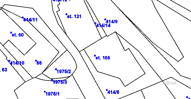 Parcela st. 166 v KÚ Kladná Žilín, Katastrální mapa