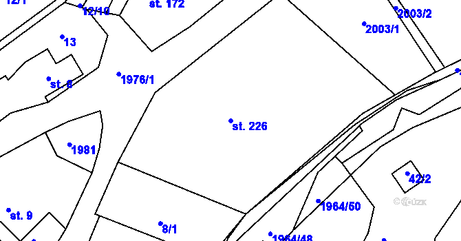 Parcela st. 226 v KÚ Kladná Žilín, Katastrální mapa