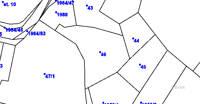 Parcela st. 46 v KÚ Kladná Žilín, Katastrální mapa