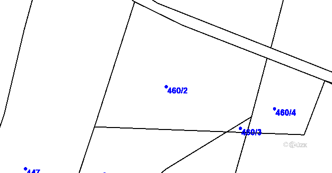 Parcela st. 460/2 v KÚ Kladná Žilín, Katastrální mapa