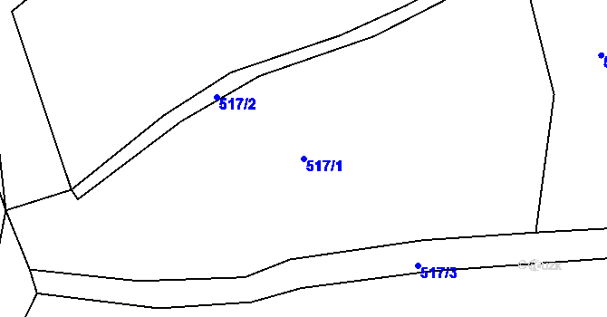 Parcela st. 517/1 v KÚ Kladná Žilín, Katastrální mapa