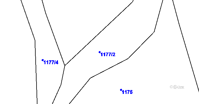 Parcela st. 1177/2 v KÚ Kladná Žilín, Katastrální mapa