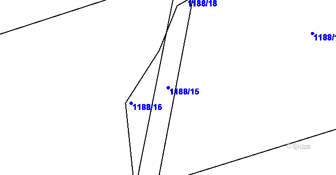 Parcela st. 1188/15 v KÚ Kladná Žilín, Katastrální mapa