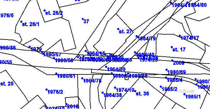 Parcela st. 2019 v KÚ Kladná Žilín, Katastrální mapa