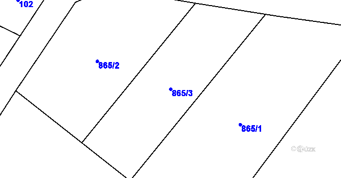 Parcela st. 865/3 v KÚ Kladníky, Katastrální mapa