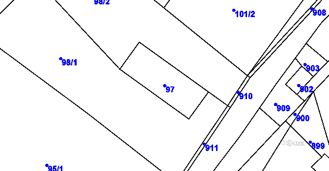 Parcela st. 97 v KÚ Kladníky, Katastrální mapa