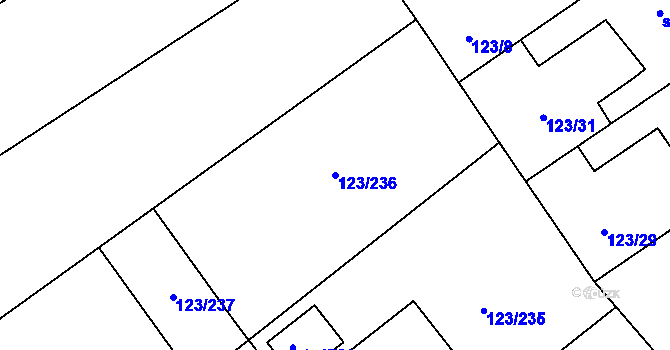 Parcela st. 123/236 v KÚ Rozdělov, Katastrální mapa