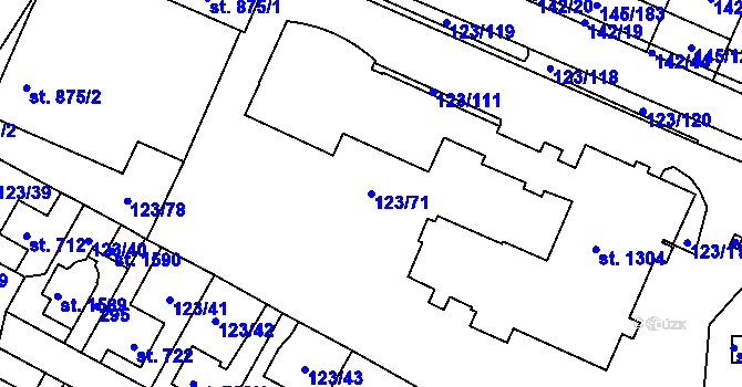 Parcela st. 123/71 v KÚ Rozdělov, Katastrální mapa