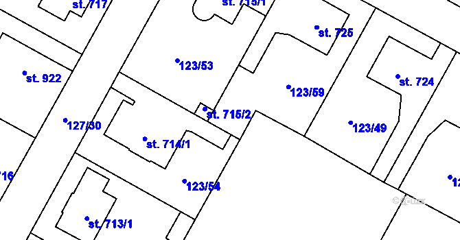 Parcela st. 123/90 v KÚ Rozdělov, Katastrální mapa