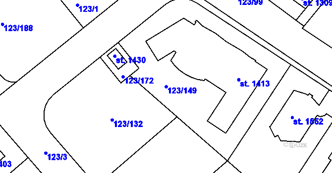 Parcela st. 123/149 v KÚ Rozdělov, Katastrální mapa